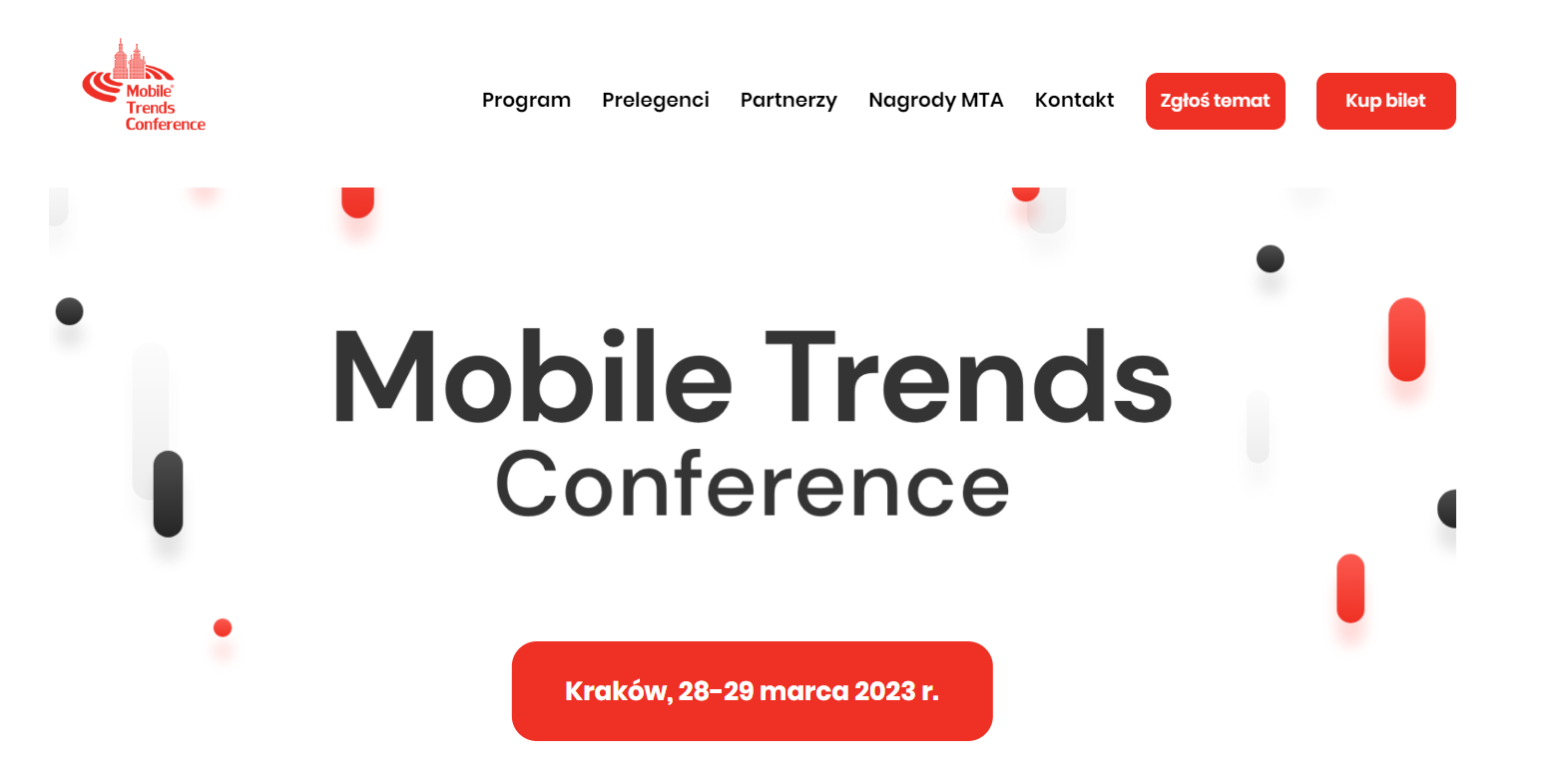 Zrzut ekranu strony www Mobile Trends Conference