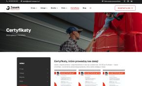 Podstrona Certyfikaty na jasek-transport.pl z certyfikatami ISO