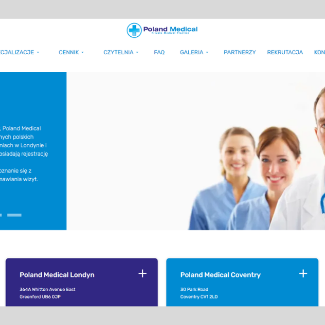 Strona www dla przychodni Poland Medical